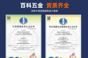 百科五金制品有限公司产品通过了哪些认证？