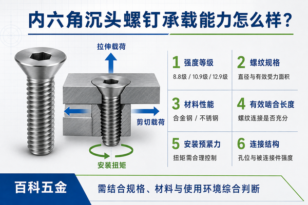 内六角沉头螺钉承载能力怎么样-百科五金解析