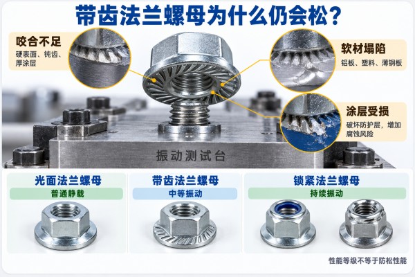 带齿法兰螺母为什么有时仍会松？