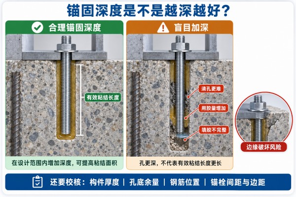 锚固深度是不是越深越好? 锚固深度是不是越深越好?